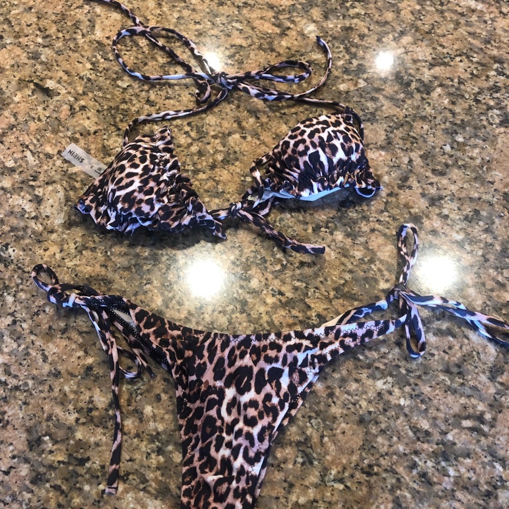Shein Cheetah triangle bikini